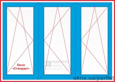 Трехстворчатое поворотно откидное окно 